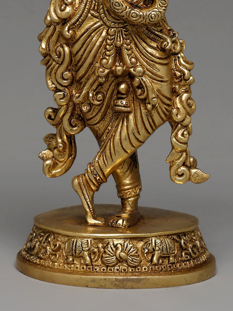 9" Tribhanga Murari Krishna | Brass Statue