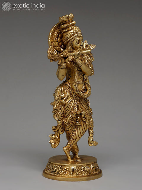 9" Tribhanga Murari Krishna | Brass Statue