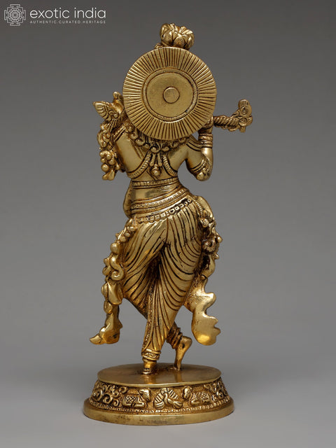 9" Tribhanga Murari Krishna | Brass Statue