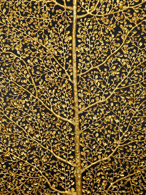 60" Large Rectangular Tree of Life in Brass | Home Decor