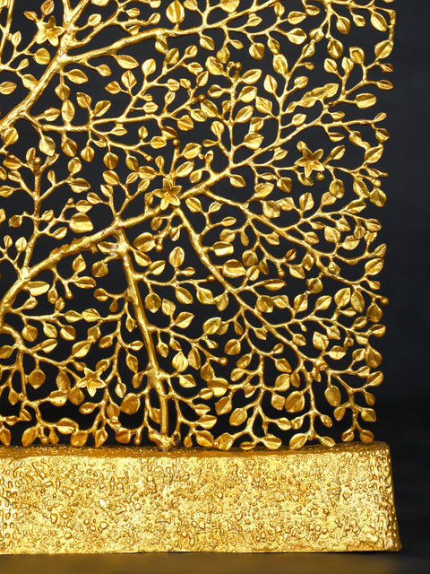 60" Large Rectangular Tree of Life in Brass | Home Decor