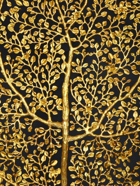 60" Large Rectangular Tree of Life in Brass | Home Decor