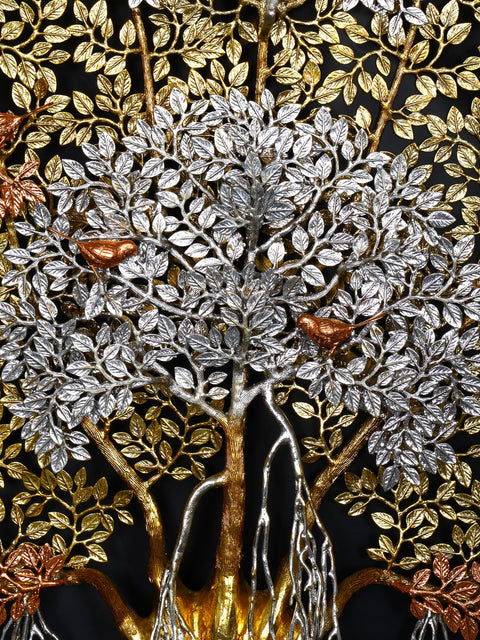 64" Large Brass Tree of Life with Birds | Wall Mounted | Home Decor