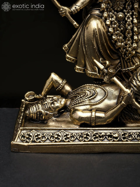 4" Small Superfine Goddess Kali Standing on Lord Shiva | Brass Statue