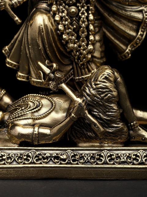 4" Small Superfine Goddess Kali Standing on Lord Shiva | Brass Statue