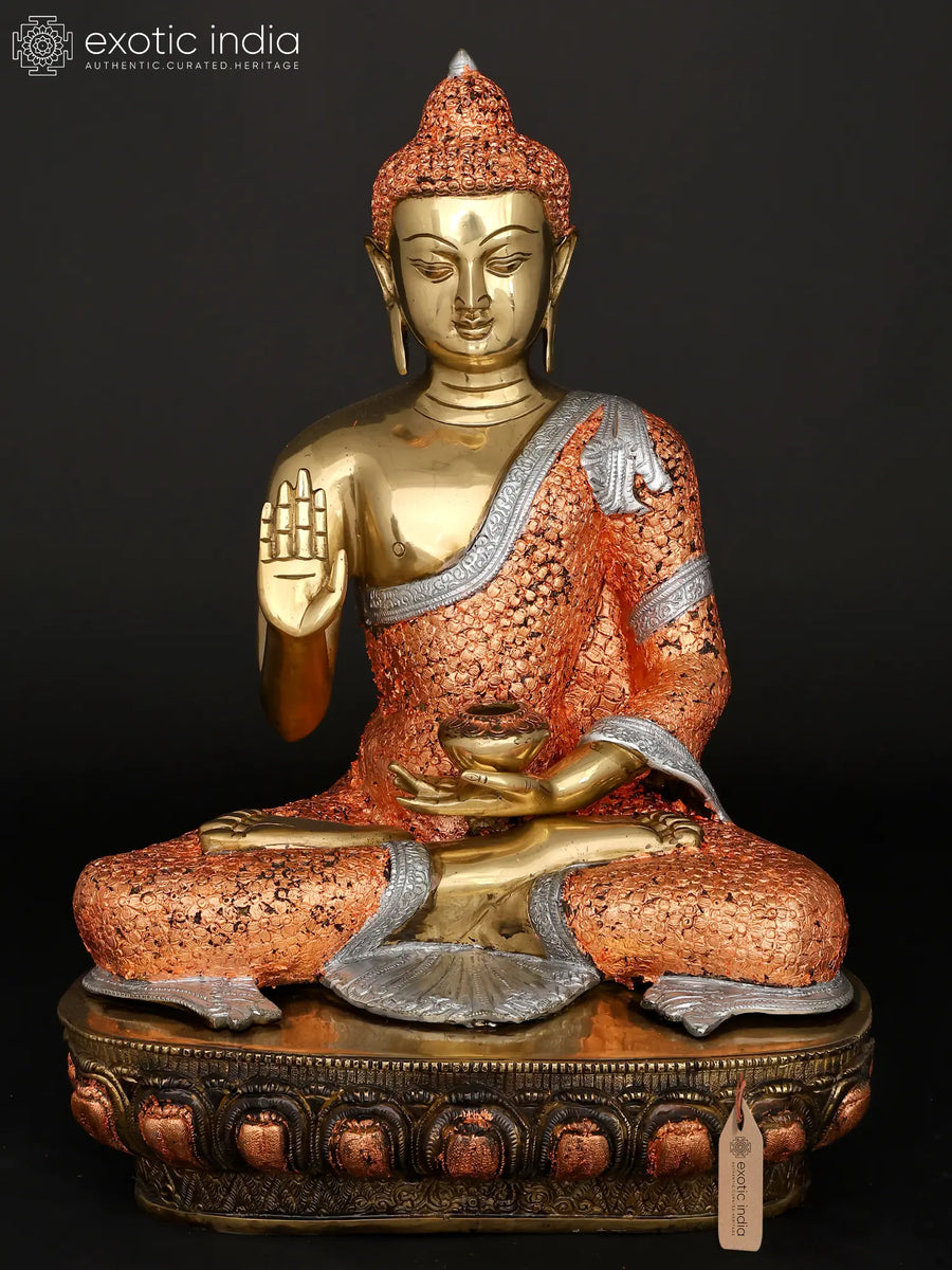 21" Superfine Blessing Lord Buddha Handmade Brass Statue