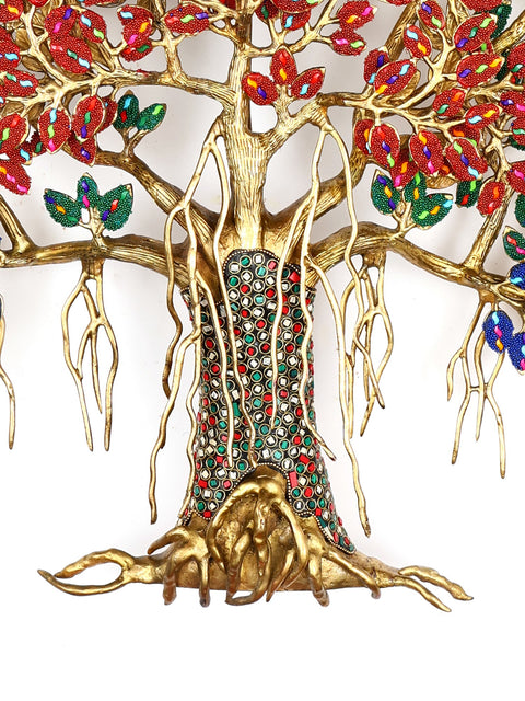 24" Brass Wall Hanging Tree of Life | Home Decor