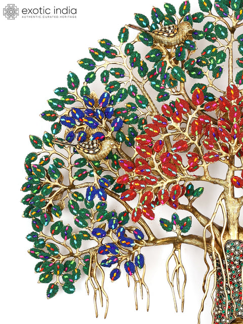 24" Brass Wall Hanging Tree of Life | Home Decor