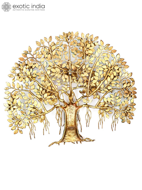 24" Brass Wall Hanging Tree of Life | Home Decor