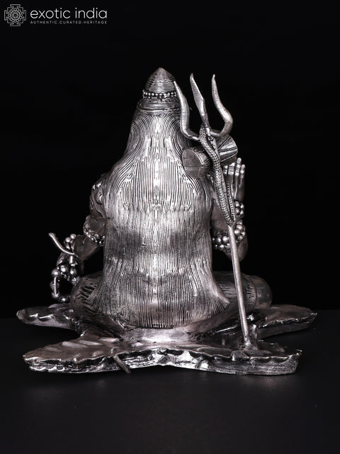 Small Superfine Blessing Lord Shiva | Silver Plated Brass Statue | Multiple Sizes