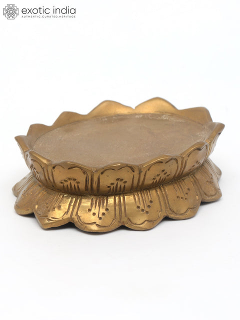 4" Small Lotus Pedestal in Brass for Placing Deity Statue