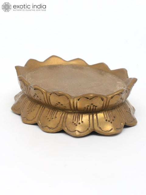 4" Small Lotus Pedestal in Brass for Placing Deity Statue