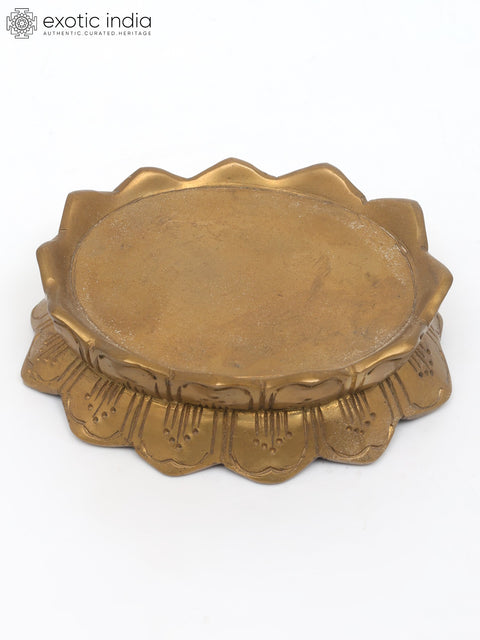 4" Small Lotus Pedestal in Brass for Placing Deity Statue