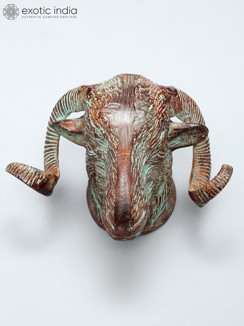 9" Brass Sheep Head | Wall Hanging