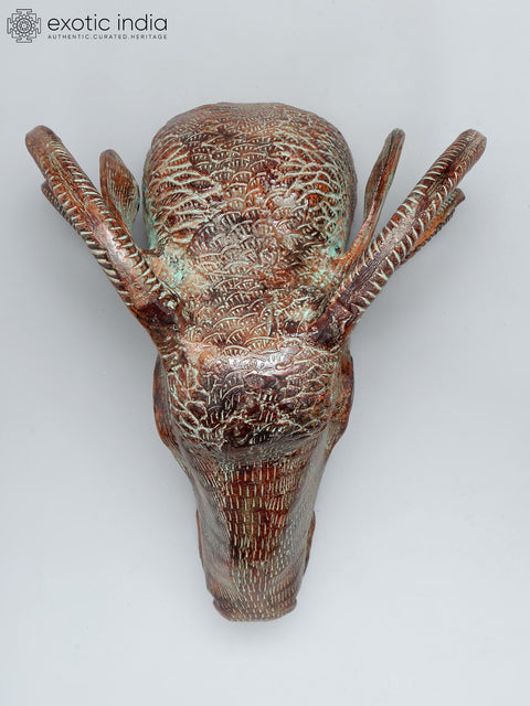 15" Sheep Head in Brass | Wall Hanging
