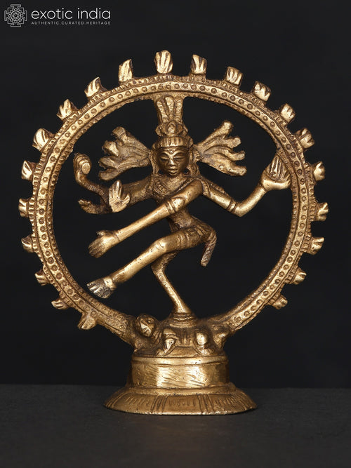 3" Small Nataraja Dancing Shiva Brass Statue Handmade