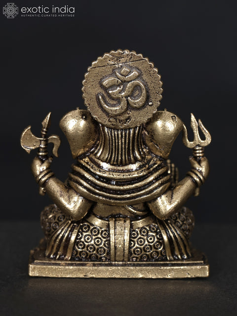 2" Small Superfine Sitting Lord Ganesha | Brass Statue