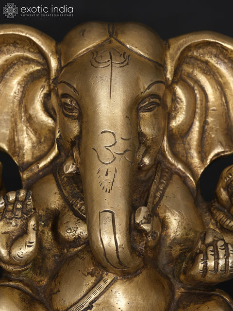 5" Small Large Ears Blessing Lord Ganesha | Brass Statue