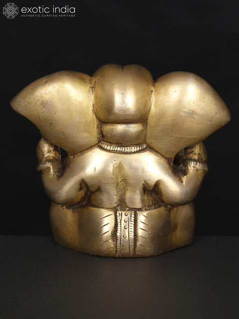 5" Small Large Ears Blessing Lord Ganesha | Brass Statue