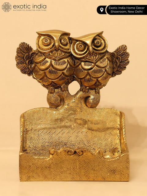 5" Pair of Happy Owls Card Holder | Table Decor