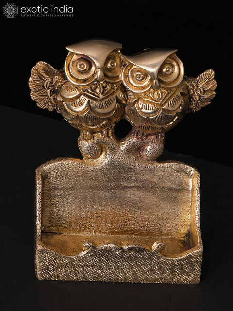 5" Pair of Happy Owls Card Holder | Table Decor