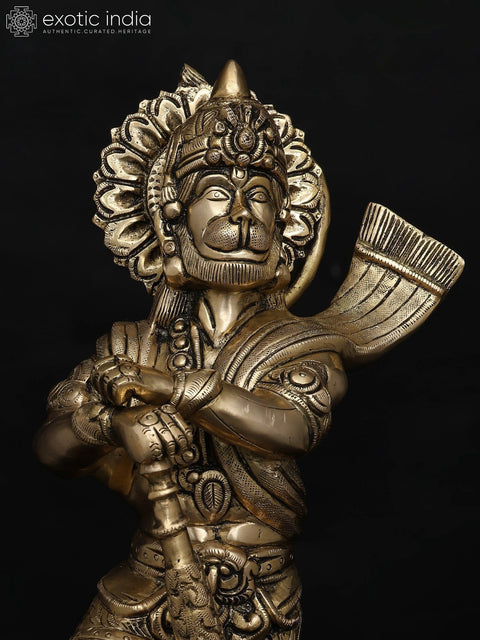 13" Bahubali Hanuman | Brass Statue