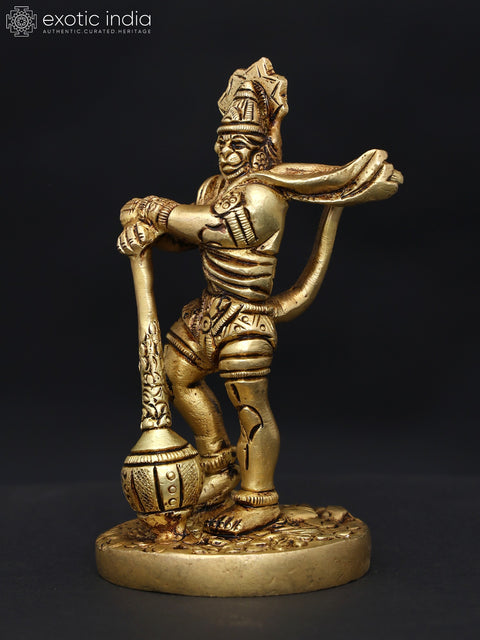 4" Small Mahabali Hanuman | Brass Statue