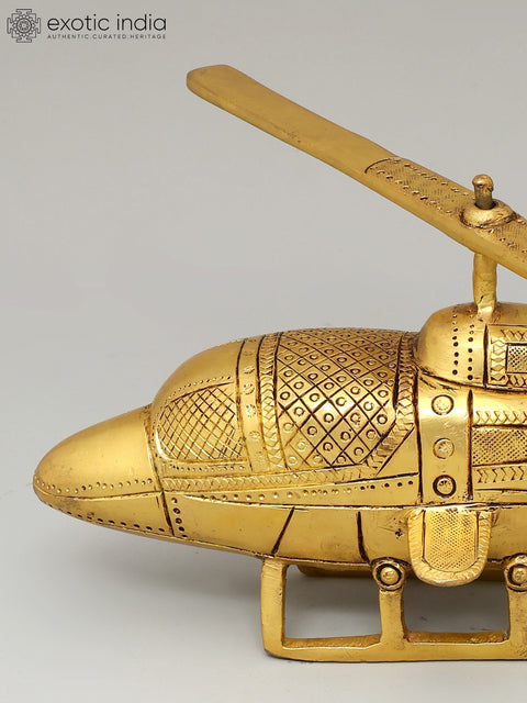 10" Brass Helicopter | Decorative Showpeice | Collectible Item