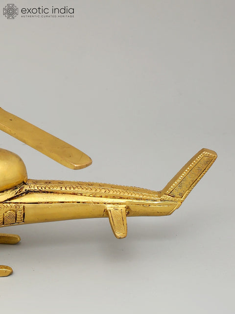 10" Brass Helicopter | Decorative Showpeice | Collectible Item