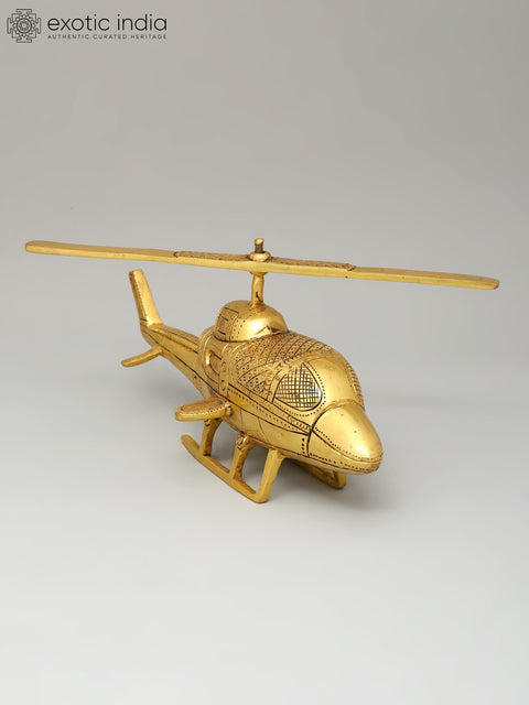 10" Brass Helicopter | Decorative Showpeice | Collectible Item