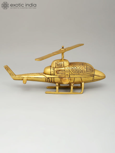 10" Brass Helicopter | Decorative Showpeice | Collectible Item