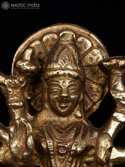 4" Small Sherawali Maa (Goddess Durga) | Brass Statue