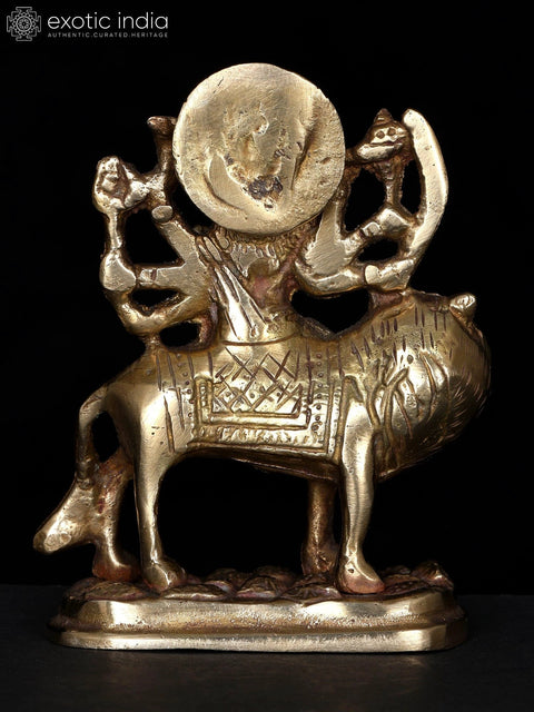 4" Small Sherawali Maa (Goddess Durga) | Brass Statue