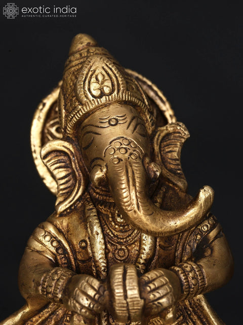6" Small Dancing Lord Ganesha | Brass Statue