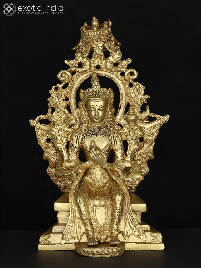 10" Maitreya Buddha Handmade Brass Statue