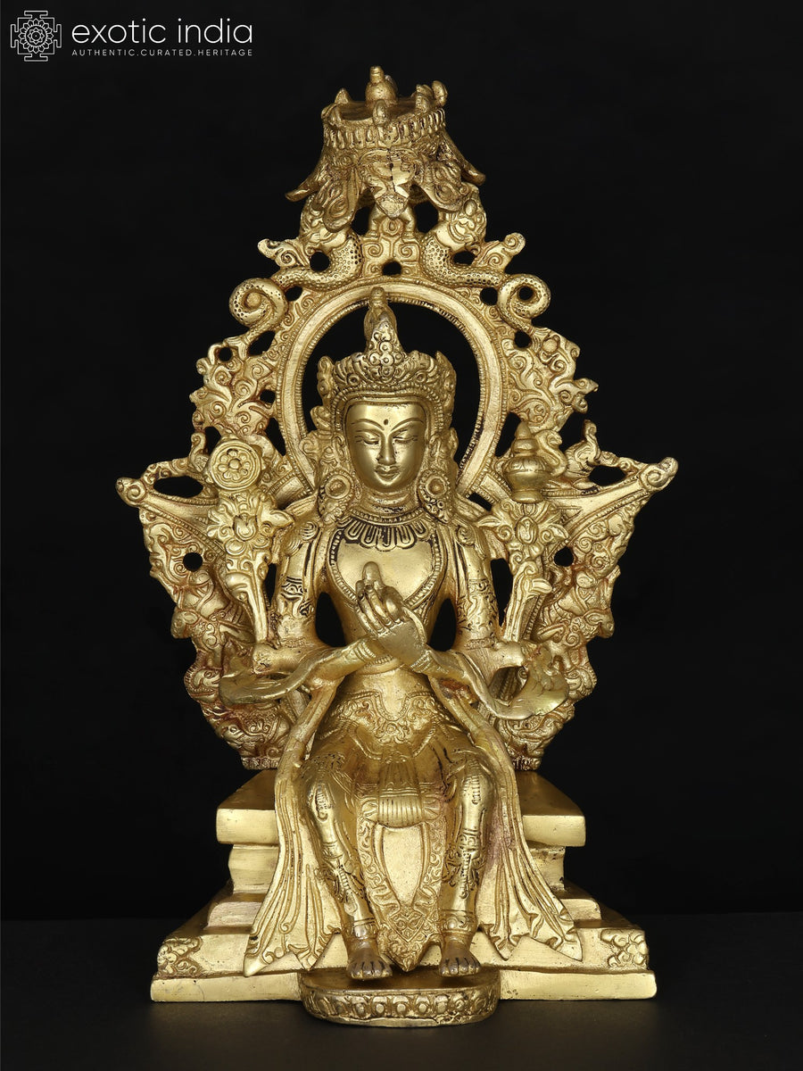 10" Maitreya Buddha Handmade Brass Statue