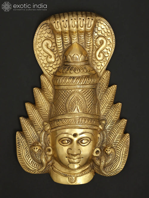 Goddess Mariamman Brass Wall Hanging Mask for Home Decor