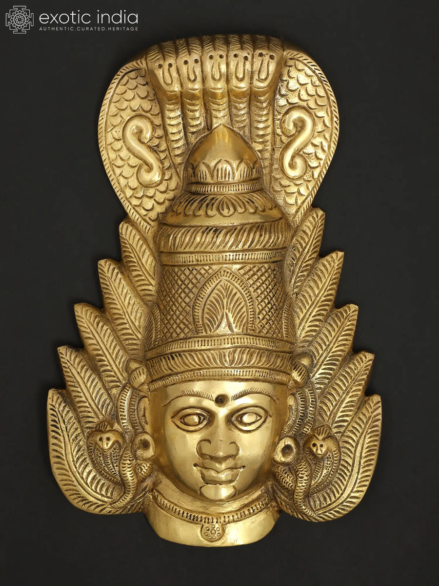 Goddess Mariamman Brass Wall Hanging Mask for Home Decor