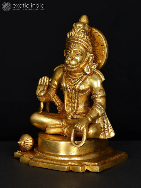 5" Small Lord Hanuman in Blessing Gesture | Brass Statue