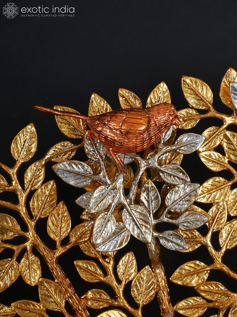 34" Large Brass Tree of Life with Chirping Birds | Wall Hanging