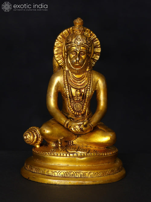 5" Lord Hanuman in Dhyan Mudra Brass Statue