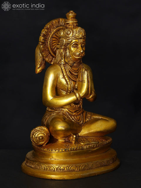 6" Small Lord Hanuman in Namaskar Mudra | Brass Statue