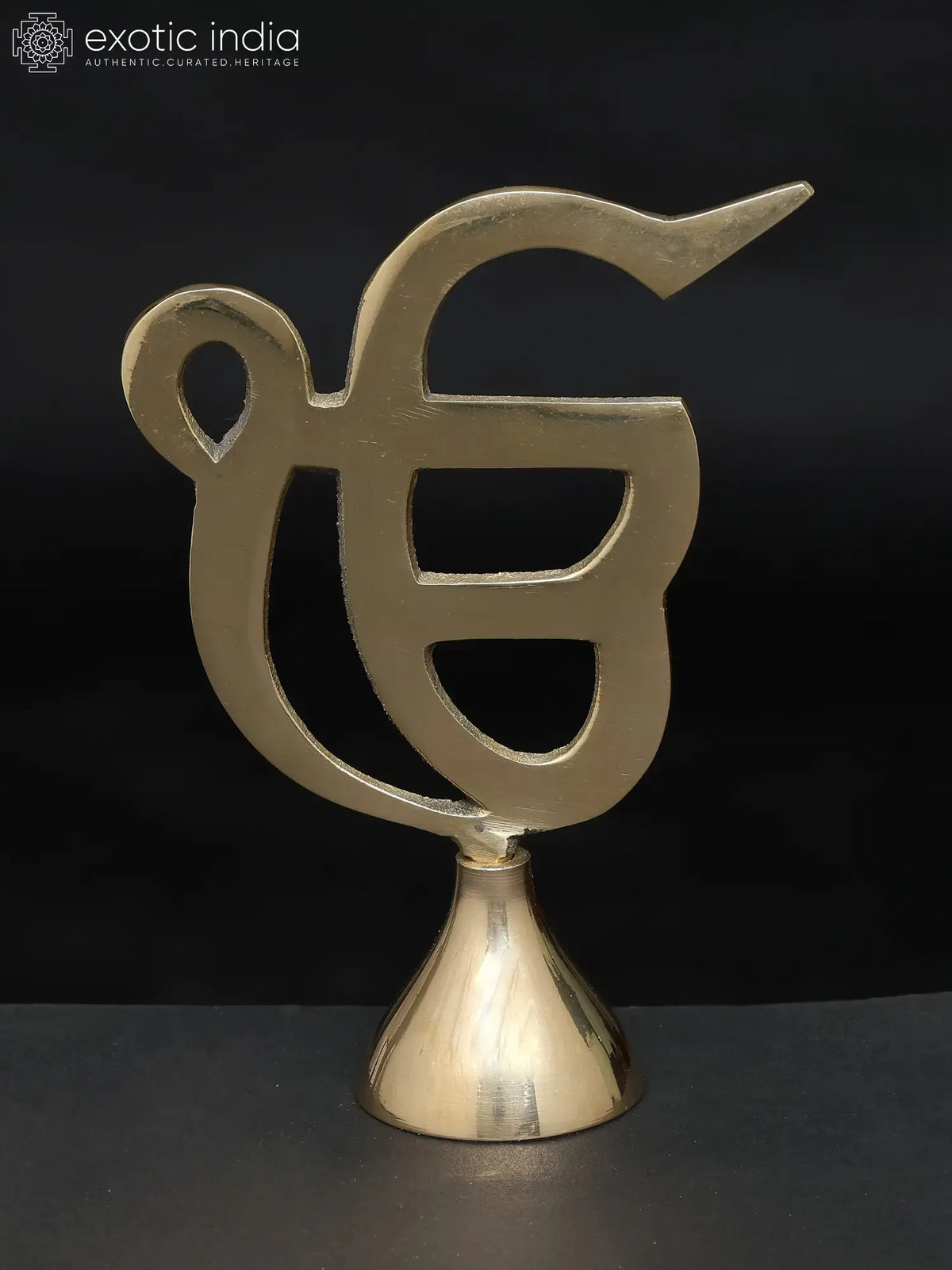 5" Ek Onkar Sikh Religious Symbol Brass Idol