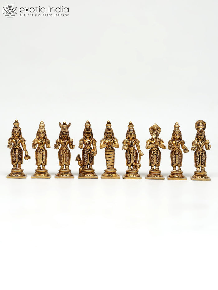 4" Small Navagrah Brass Statues for Pooja
