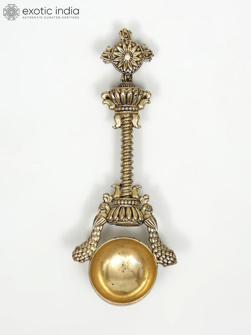 6" Handmade Brass Ritual Spoon for Pooja