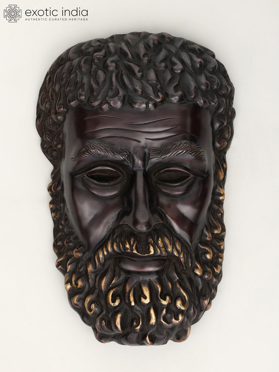 10" Plato Ancient Greek Philosopher Brass Wall Hanging Statue
