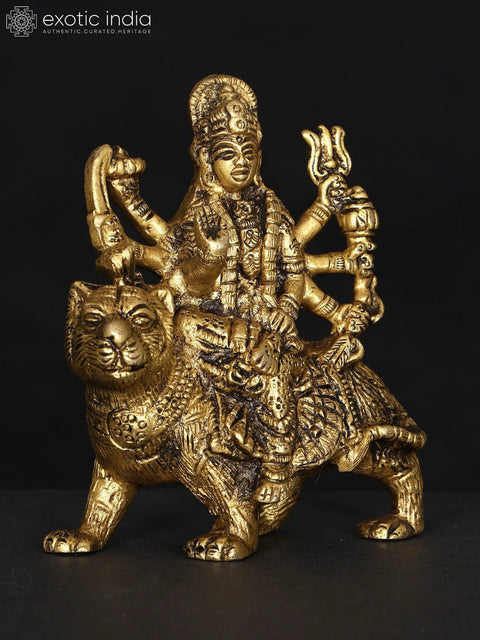 3" Small Sherawali Maa (Goddess Durga) | Brass Statue