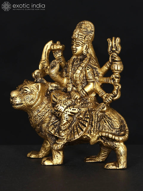 3" Small Sherawali Maa (Goddess Durga) | Brass Statue
