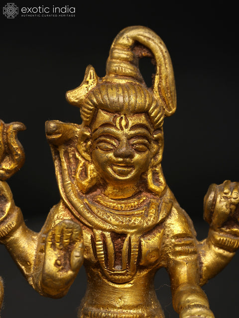 3" Small Lord Shiva Seated on Nandi | Brass Statue