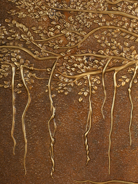 58" Large Lord Buddha Seated Under The Bodhi Tree | Set of Five | Wall Hanging
